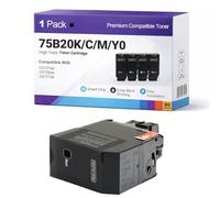 75B20K0 75B20C0 75B20M0 75B20Y0 Toner Cartridge Replacement Compatible For Lexmark CS727de CS728de CX727de Series & 13000 - Page Yield black