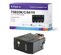 75B20K0 75B20C0 75B20M0 75B20Y0 Toner Cartridge Replacement Compatible For Lexmark CS727de CS728de CX727de Series & 13000 - Page Yield yellow