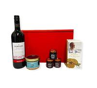 75cl Versare Red Wine and our Favourite Nibbles Food Hamper Presented in a Red Box