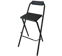 75cm/30inch Folding Bar Stool Portable High Chair,Counter Height Folding Stool for Indoor Outdoor,No Assembly,Load Capacity 150kg/330lbs (Color : Black, Size : 1PC)