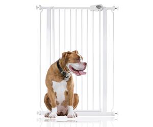 (75cm - 83cm, White) Bettacare Extra Tall Pressure Installed Premium Pet Gate