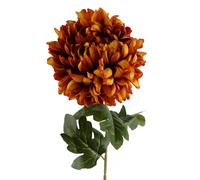 75cm Extra Large Reflex Chrysanthemum - Orange Leaf Orange One Size