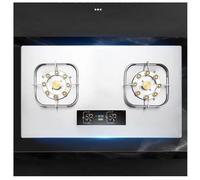 75CM Gas Stove, With 2 Burners, 8.0KW- Silver Tempered Glass Top Cooking, Independent Timer On Both Sides, LPG/natural Gas Package (Size : LPG)