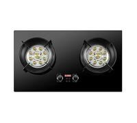 75CM Gas Stove With 2 Burners, 9-cavity High-flame Cast Iron Pot Bracket Bilateral Timing Independent Stove Stainless Steel Automatic Ignition Whirlwind Energy Saving (Size : LPG)