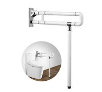 75cm Grab Bars for Bathroom Toilet Safety Rails for Elderly Pregnant Women Disabled Handicap Bar Medical Flip Up Arm Rails Support Foldable Skid Resistance White