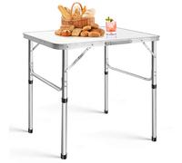 75CM Portable Adjustable Aluminium Alloy Folding Table, 2.5FT Table for Homework Compact Handy Camping Table Garden Party BBQ 75x50x30