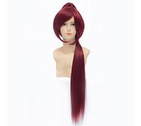 75cm Puella Magi Madoka Magica Sakura Kyouko Wine Red Ponytail Wig Cosplay Costume Synthetic Hair Peruca High temperature Fiber