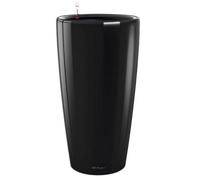 Lechuza Rondo 75Cm Tall Planter, Black Self-Watering Large Plant Pot With Substrate And Water Level Indicator D40 H75 Cm, 22L