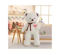 (75cm, White) 75/90/110cm Large Teddy Bear Plush Toy Lovely Huge Stuffed Soft Bear Wear Bowknot Bear Kids Toy