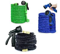 75FT/100FT/150FT/200FT Expandable Flexible Garden Hose Magic Hose Pipes Car Washing Gardening Hose with 7 Setting Professional Water Spray Nozzle Gun (Black, 75FT)