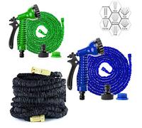 75FT/100FT/150FT/200FT Expandable Garden Hose 3 Times Expandable Flexible Hose Pipe Car Washing Gardening Hose with 7 Function Spray Gun, Leak-Proof Brass Fittings Expanding Water Hose(Black, 150FT)