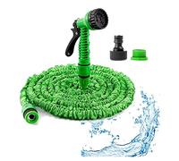75FT/100FT / 150FT / 200FT Expandable Garden Hose Pipe,Flexible Expanding Magic Hose with 1/2”3/4", Fittings,Garden Hose with 7 Setting Professional Water Spray Nozzle Gun (Green, 200ft)
