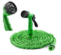75FT/100FT / 150FT / 200FT Expandable Garden Hose Pipe,Flexible Expanding Magic Hose with 1/2”3/4", Fittings,Garden Hose with 7 Setting Professional Water Spray Nozzle Gun (Green, 100ft)