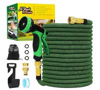 75FT/22.5M Expandable Garden Hose Pipe, Flexible Water Hose 3750D Fabric,10-Pattern Spray Nozzle, 1/2" & 3/4" Copper Connectors, No-Kinks,4-Layer Latex Core for Car Washing,Garden Watering(75FT)
