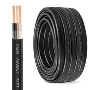 75FT 8/2 NM-B Wire with Ground - 8 Gauge 2 Conductor Stranded Copper Residential Indoor Electrical Cable for Home Outlets, Switches, Lighting Circuits and Wiring