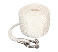 75FT Double Braid Nylon Boat Dock Lines, Ropes with 1565 Lbs Breaking Force, Mooring Rope for Berthing Towing Hoisting, Heat Sealed Bitter End with Stainless Steel Thimble f