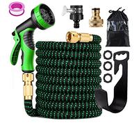 75FT Garden Hose Pipes with 10 Modes Water Spray Gun Flexible Expandable Hose Pipe Expanding Anti-Leakage Hose Pipes with Connector/Spray Gun/Hose Set Water Pipes for Garden Car Pet Cleaning(75ft)