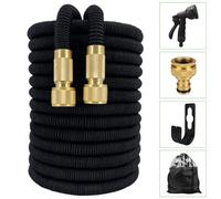 75Ft Heavy Duty Expandable Garden Hose Extra Long Water Pipe 8 Pattern Spray