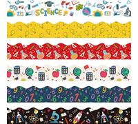 75Ft Science Math Bulletin Board Borders Sets, Back to School Classroom Decorations Scientist Lab Border Math Scalloped Trim Science Party Decor for Home Office Teacher Chalkboard Wall Door Window