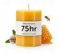 75hr Pure Beeswax Pillar Candle - Handmade in Wales - Natural Beeswax Candles for Home Decor - Perfect for Relaxation and Ambiance