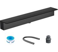 75in Stainless Steel Waterfall Spillway Kit Outdoor Cascade Water Feature for Pond Patio Pool & Rockery Black Blade for Stunning Garden Decor