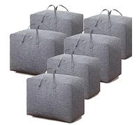 75L Clothes Storage Bag, 6PCS Duvet Storage Bags King Size, Storage Bags for Comforters, Clothes, Quilt, Blankets, Bedding, Duvet Bags, laundry bags, Underbed Storage Bags with Zips, No-smell