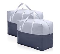 75L Clothes Storage Bags with Zips, 2 PCS Oxford Cloth Duvet Storage Bag King Size, Breathable Underbed Storage Bags for Clothes, Quilt, Blankets, Bedding, Sturdy Large Storage Bags, No-Smell