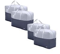 75L Clothes Storage Bags with Zips, 4 PCS Oxford Cloth Duvet Storage Bag King Size, laundry bags, Breathable Underbed Storage Bags for Quilt, Blankets, Bedding, Sturdy Large Storage Bags, No-Smell