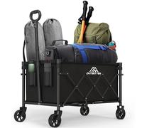 75L Festival Trolley Folding Trolley Cart on Wheels, Portal Festival Camping Wagons Cart with Adjustable Handle, Foldable Wagon for Camping, Garden, Beach, Shopping, Outdoor