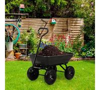 75L Garden Dump Cart Wheelbarrow 300Kg Tipping Trolley Allotment Trailer
