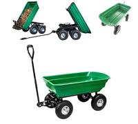 75L Heavy Duty Tipping Garden Cart Trolley Dump Truck with 200kg Capacity with Wheels & Pull Handle-Transport for Outdoors, Festivals, Tools, Plants, Logs, General Waste