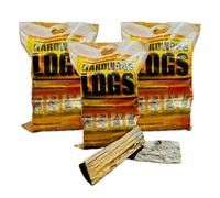 75L Kiln Dried Hardwood Logs Proper Wood Firewood - 25Ltr Per Pack - Ready to Burn & Sustainably Sourced - For Pizza Ovens Wood Burning Stoves Appliances Open Fire Pits - 3 x Carry Packs