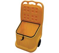 Slingsby 75L Mobile Salt and Grit Bin Kit - Yellow Mobile Salt Bin & 3 x 25kg Br