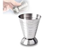 75ml Jigger Bar Craft Dual Spirit Measure Cup Stainless Steel Bar Measuring Cup Multifunction Wine Cocktail Bartender Ounce Cup Bar for Outdoor Indoor Party Silver