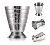 75ml Metal Measure Cup Drink Tool W/ml/oz Shot Ounce 0.5-2.5oz Beaker V6A3 Bar Mixed Jigger Cocktail 15-75ml /