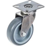 75mm 3" stainless steel castor grey rubber, swivel, 60kg