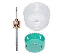 75mm Bi-Metal Cutter with Quick Release Adapter, 8mm Hex Shank Extension Bar for Gypsum Board Ceiling, Fast Change Drill Bit Rod for Metal Wood Plastic Boring Tool(B)