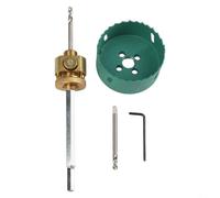 75mm Bi-Metal Cutter with Quick Release Adapter, 8mm Hex Shank Extension Bar for Gypsum Board Ceiling, Fast Change Drill Bit Rod for Metal Wood Plastic Boring Tool(A)