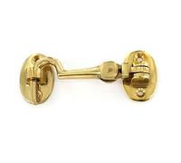 75mm - Cabin Hook and Eye Catch For Gate Shed Garage Patio Door Polished Brass