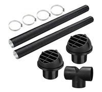 75mm Car Heating Pipe Duct T Piece Warm Air Outlet Vent Hose Clips Set
