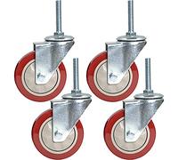75mm Caster Swivel Stem Caster Wheels, Heavy Duty Caster with Locking Brake, M12 PU Wheels for Furniture Carts, Load Capacity 300kg
