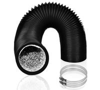 75mm Dryer Vent Hose, 2.5m Heavy-Duty Long Air Ducting, Aluminium Vent Tubing 4 Layer Protection for HVAC Ventilation Duct Fan Systems with 2 Duct Clamps