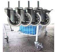75mm Heavy Du Rubber Swivel Caster Wheels with Brakes M8/M10/M12 Threaded Casters for Industrial Trolleys Easy Rolling & li for Moving Equint
