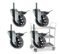 75mm Heavy-Duty Swivel Caster Wheels with M8, M10, M12 Bolt Options - Smooth Rolling Furniture Trolley Wheels for Easy Equipment Mobility and Installation