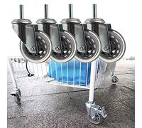 75mm Heavy Duty Swivel Castor with M8/M10/M12 Thread Rubber Wheels with Brakes Ideal for Trolleys Industrial Use & Furniture Moving Max Load Capacity