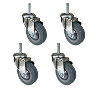 75mm HighPerformance Swivel Casters Polyurethane Wheels for Furniture 30mm Threaded Stem 4 Pack Universal M10 Rolling Trolley Wheels HeavyDuty Mobility Solutions