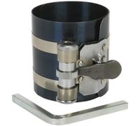 75mm Piston Ring Compressor - 60 to 125mm Capacity - Ratchet Action - Steel Key