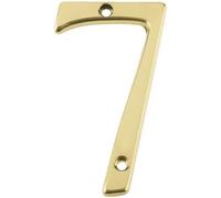 75mm Screw Fix Numerals Solid Metal House Numbers (Polished Brass, No.7)