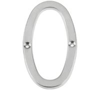 75mm Screw Fix Numerals Solid Metal House Numbers (Satin Chrome, No.0)