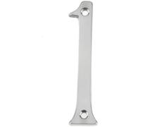 75mm Screw Fix Numerals Solid Metal House Numbers (Satin Chrome, No.1)